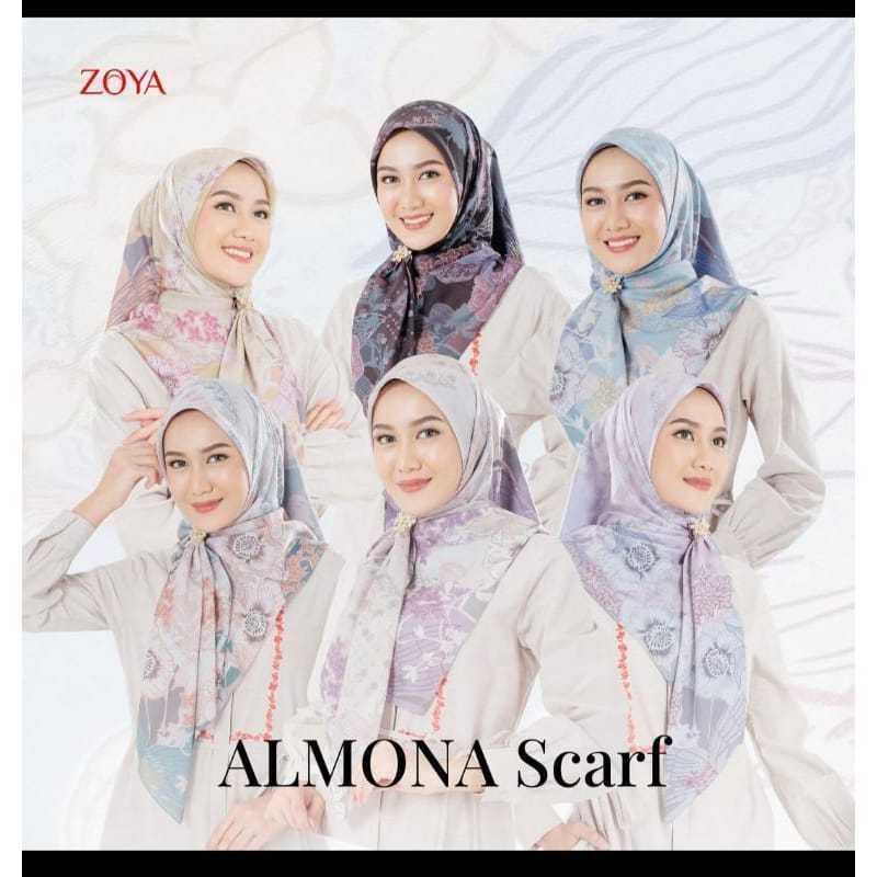 Zoya Almona Scarf Kerudung Segi empat Motif