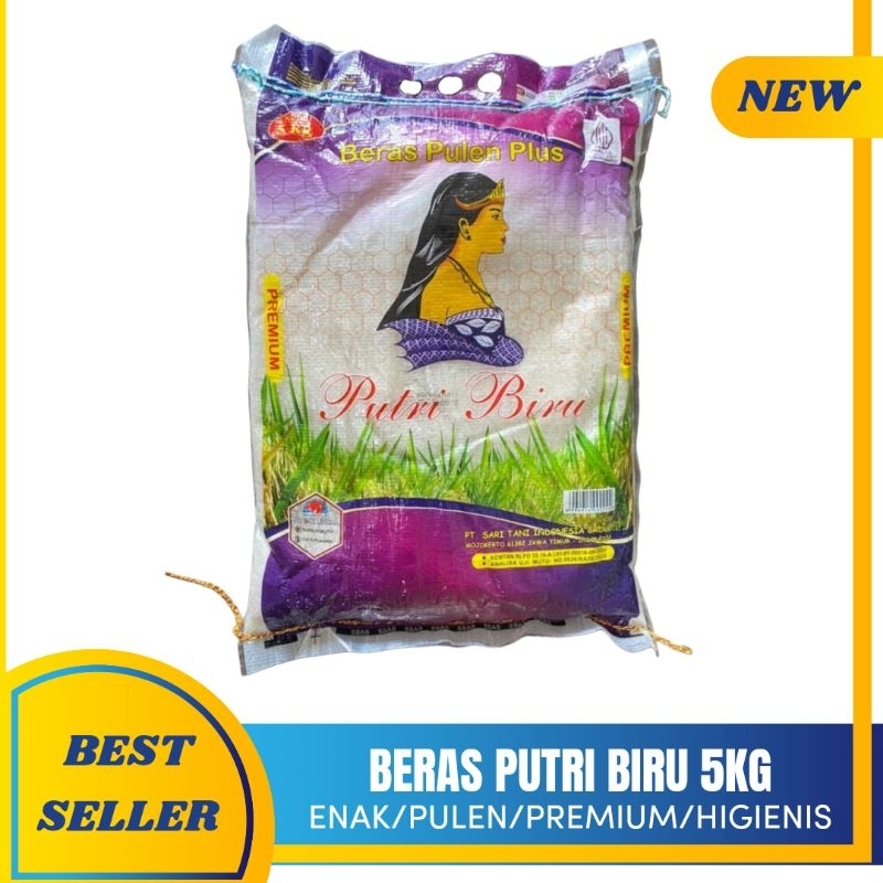 

BERAS PULEN PLUS PUTRI BIRU KEMASAN 5KG KUALITAS PREMIUM MURAH/SUPER PUNEL/BERSIH/ENAK/PUTIH/HIGIENIS