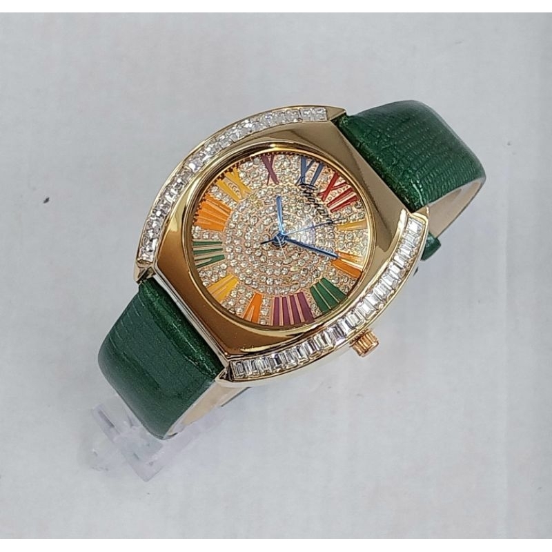 jam tangan wanita fashion NEW Chopard full diamond kulit diameter lingkar 4cm