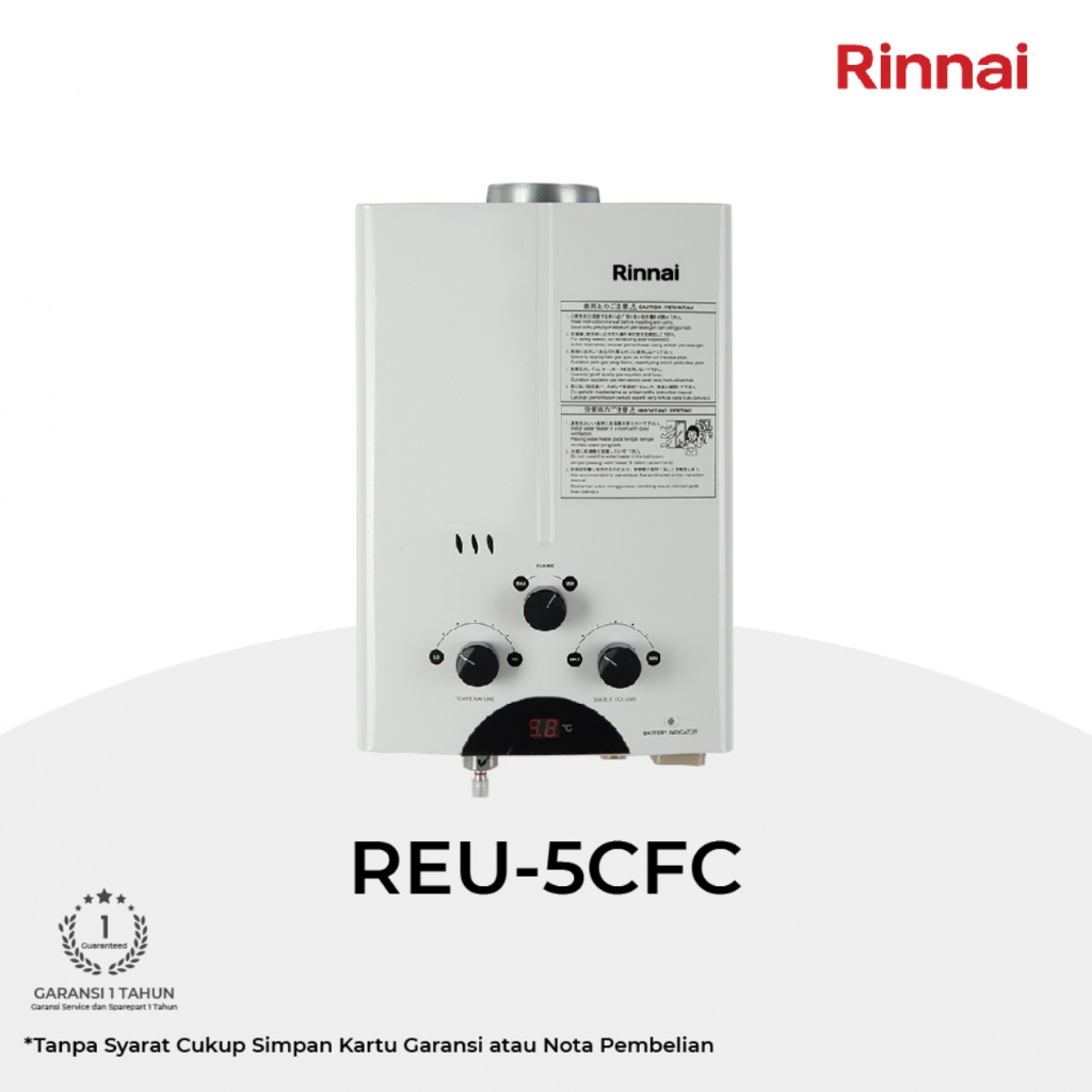 WATER HEATER GAS RINNAI 5CFC (5L) INSTANT / PEMANAS AIR MANDI RINNAI GAS 5-CFC