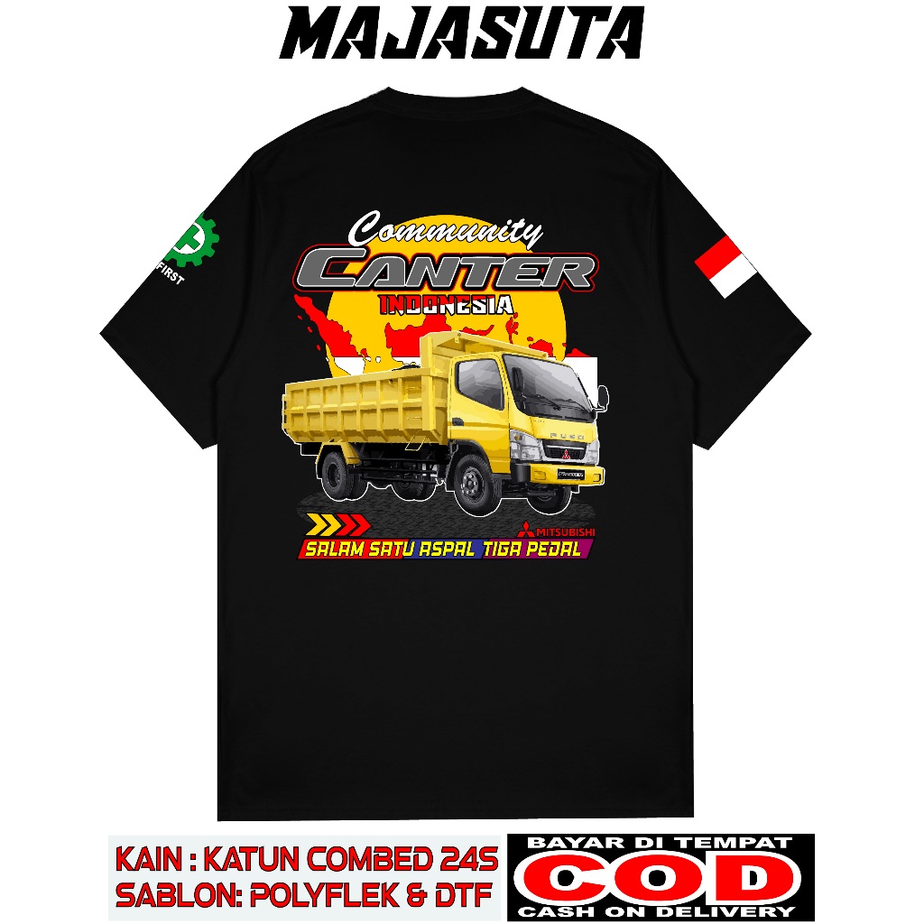 KAOS COMMUNITY CANTER DUMP SABLON DTF BAHAN KATUN COMBED 24S BISA COD