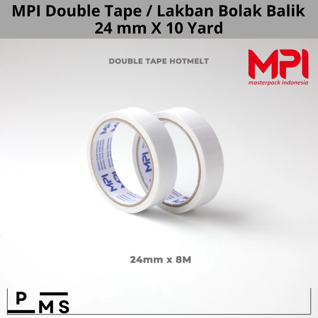 

Double Tape 24mm X 10 Yard/8 Meter MPI 1 Inch - Double Tape Kertas 24mm X 10Yard/8 Meter 1 Inch MPI