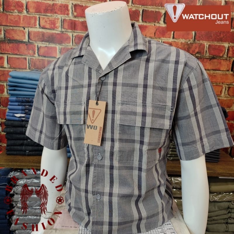 WATCHOUT JEANS KEMEJA PRIA LENGAN PENDEK JS502420123 GREY