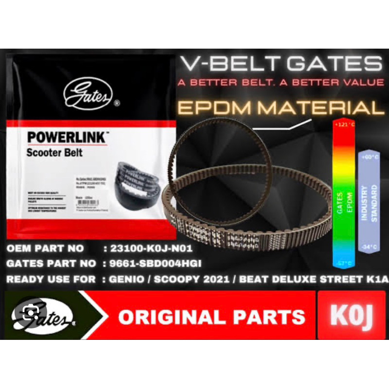 v belt beat fi genio scoopy fi 2020-2024 KOJ V BELT gates power link RACING V BELT power link scoote