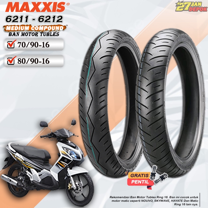 BAN MOTOR MAXXIS M6211 M6212 MATIC RING 16 BAN TUBLES MOTOR MATIC AKSESORIS BAN MOTOR RING 16 TUBLES