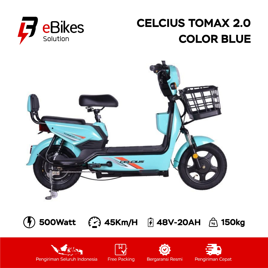 Sepeda Listrik Celcius Tomax 2.0 E Bike Electric 48V 500W NEW - Tomax 2.0 - Garansi Resmi