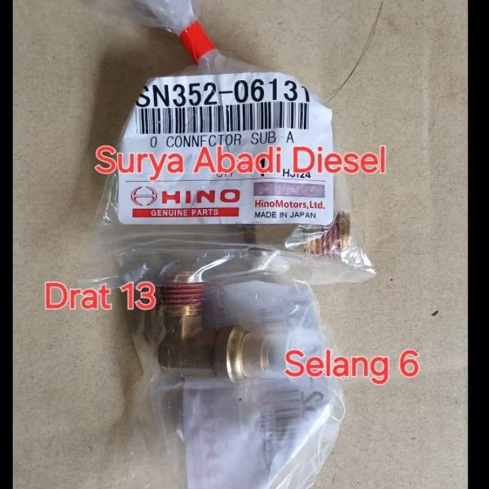 CONNECTOR NEPEL SN353-06131 UKURAN DRAT 13 SELANG 8 HINO LOHAN FM260TI