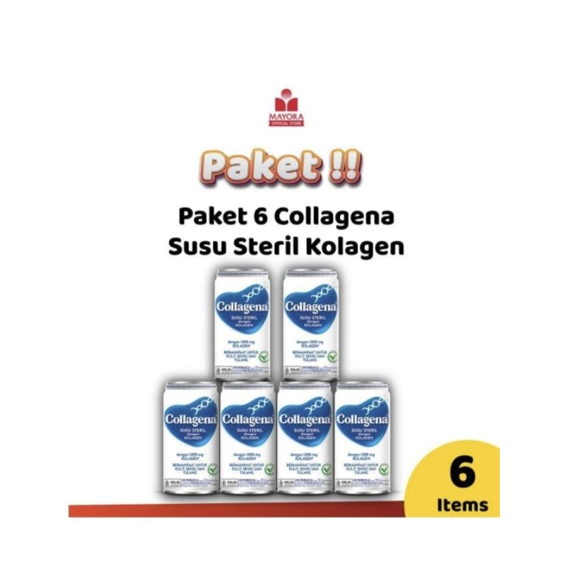 collagena Susu Steril  189 ml  ( Isi 6 Kaleng) Lebih Hemat 