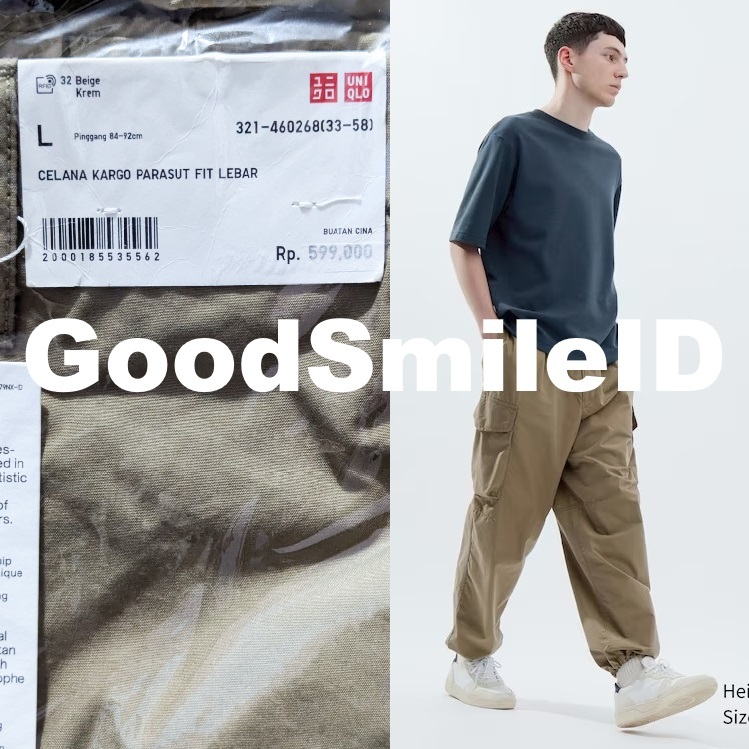 SALE Men Celana Parasut Fit Lebar Parachute Pants UNIQLO JASTIP Pria Wide Kargo Cargo Panjang