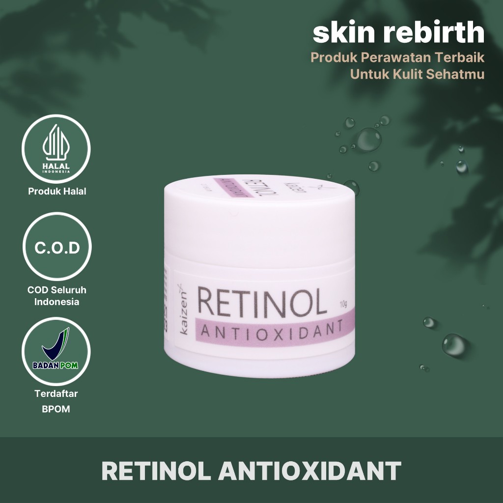 KAIZEN RETINOL AOX Antioxidant Cream Krim Malam Pencerah & Antiaging Retinol Antioxidant Night Cream
