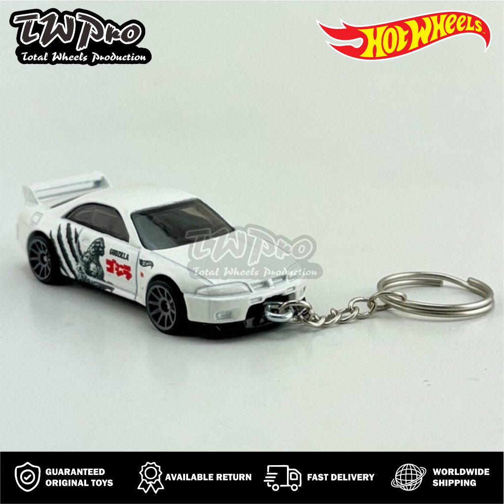 GANTUNGAN KUNCI Hot Wheels Nissan Skyline GTR BCNR33 R33 Putih Godzilla - WHITE - KEYRING - KEYCHAIN
