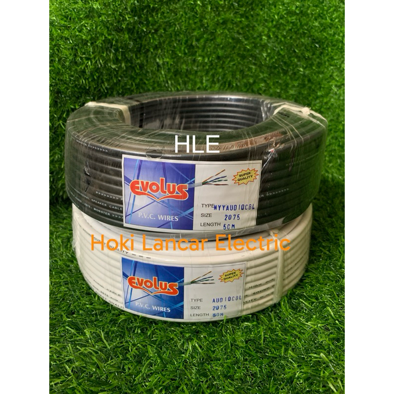 Kabel Listrik Serabut Evolus 2x0,75 mm 50Meter / Kabel Audio