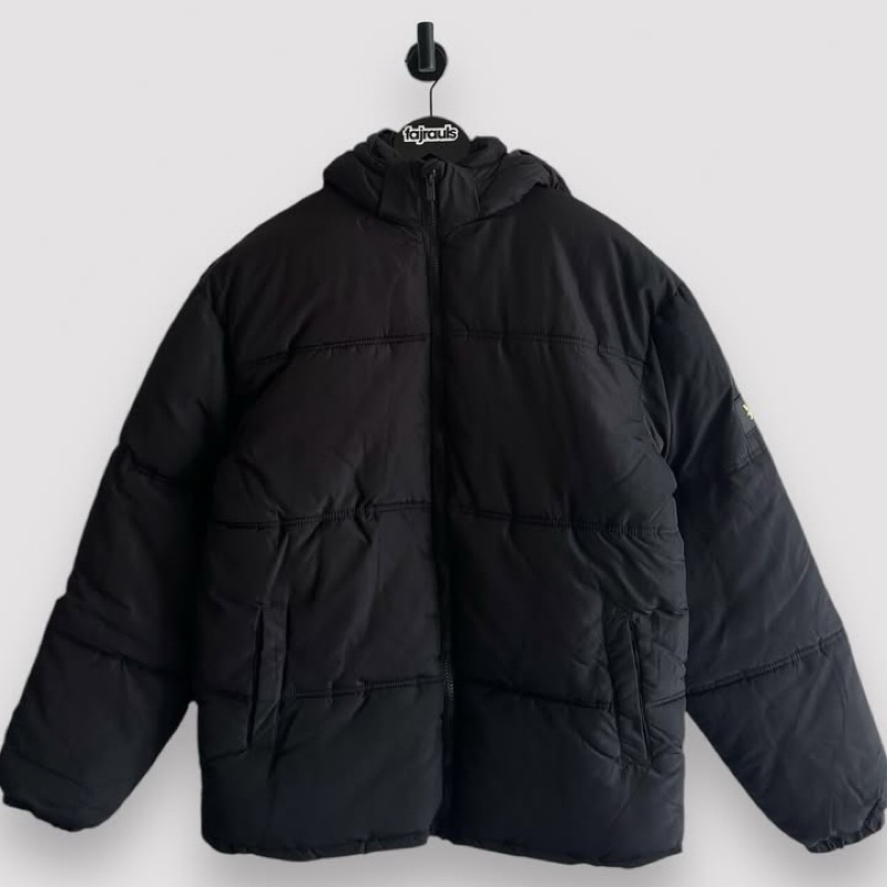 Lyle and Scott Junior Heavy Puffer Jacket Black Original