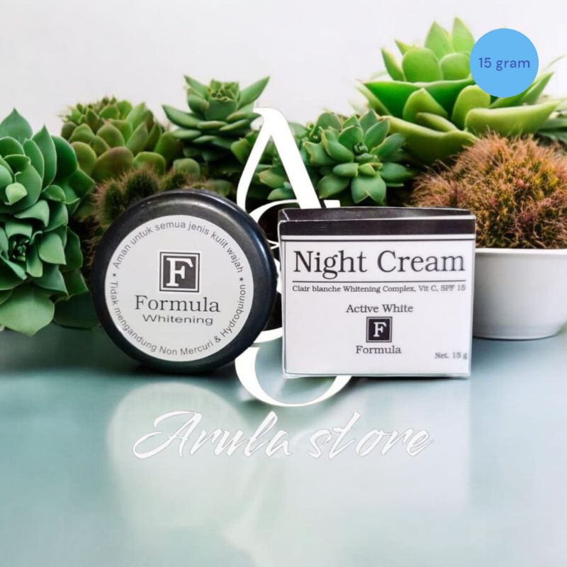 F Formula Whitening Active White Night Cream 15 gram