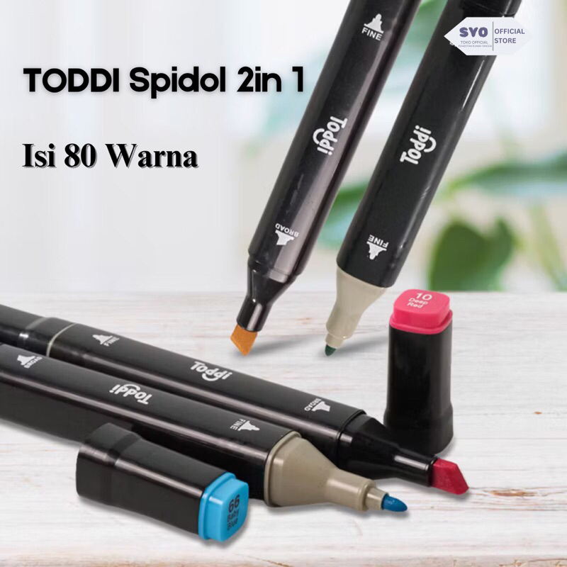 

TODDI | Spidol Dual Side Fine Art Brush Pen Art Marker Set 80 Color - HL270 - Black