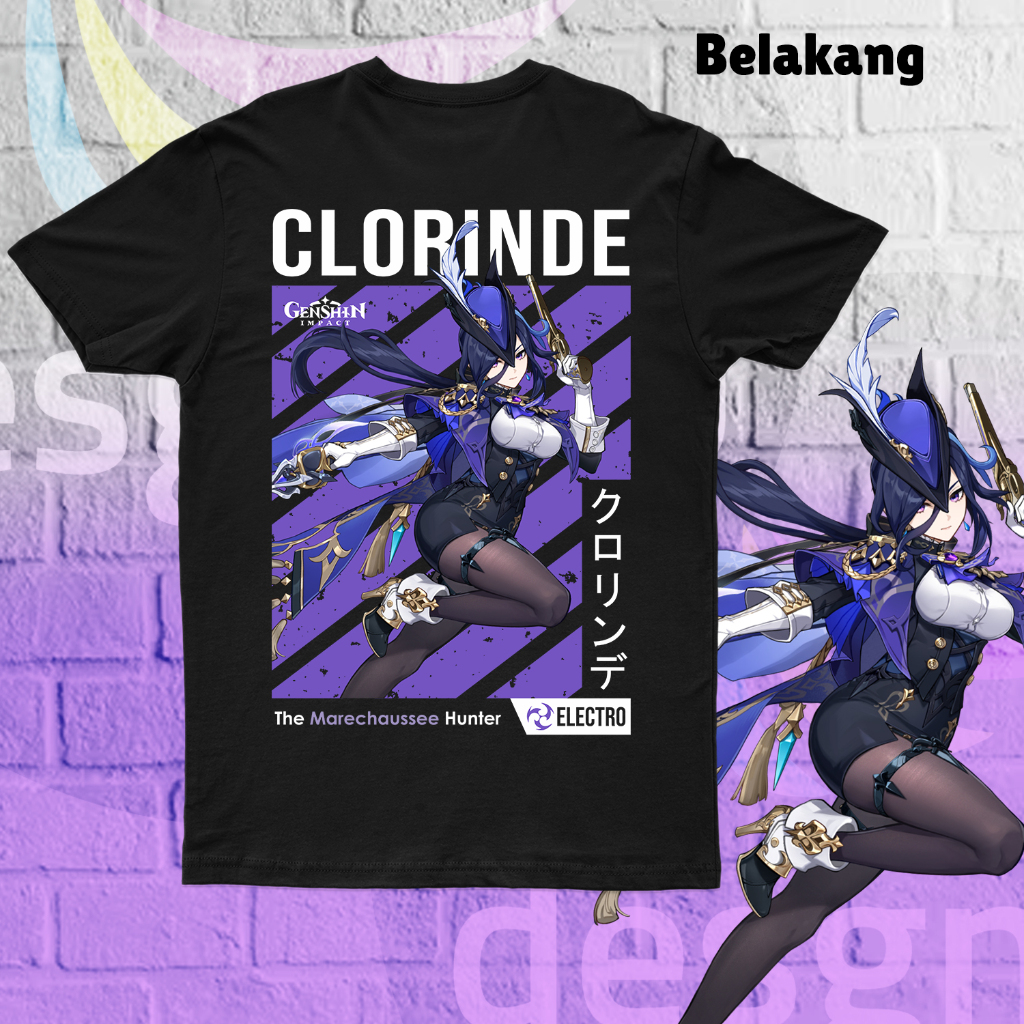 Kaos Anime Game Clorinde Genshin Impact Baju