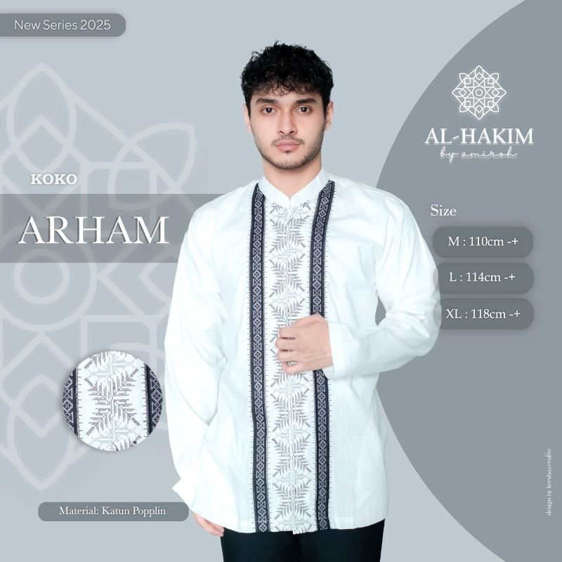 Koko panjang Putih KOKO Arham original Al hakim by Amiroh