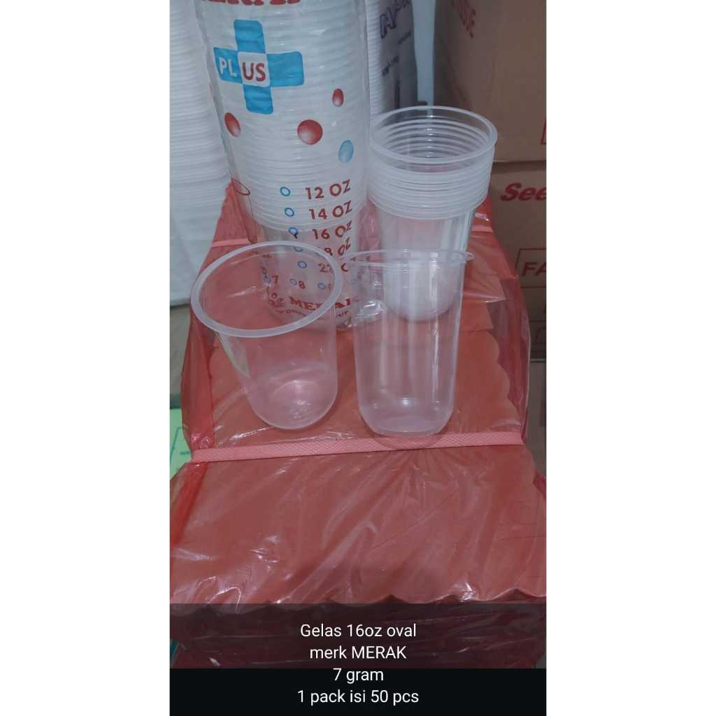 MERAK Gelas Oval Ukuran 16oz