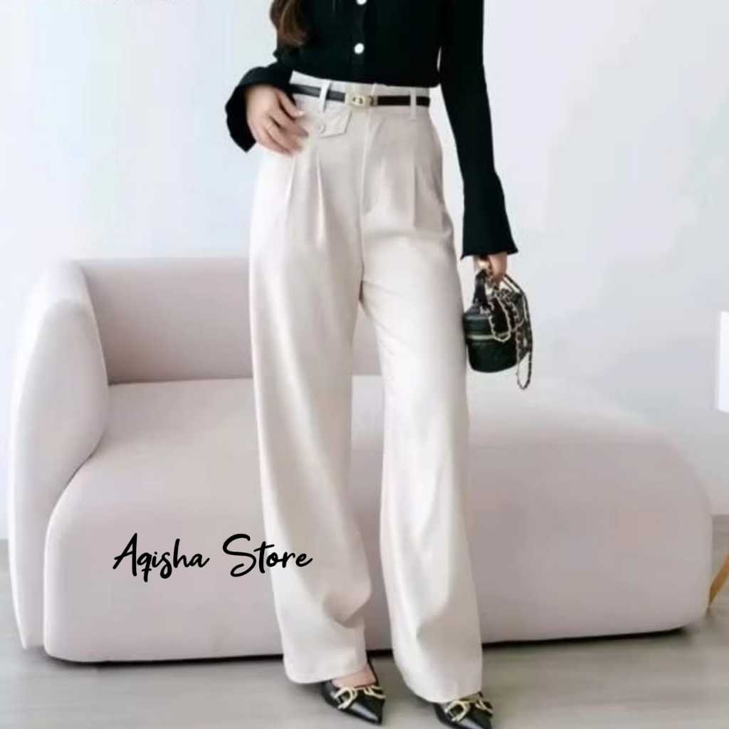 ORO PANTS - Celana Panjang Wanita Anti Kusut | Celana Bahan Formal Kerja Kulot Loose Pants