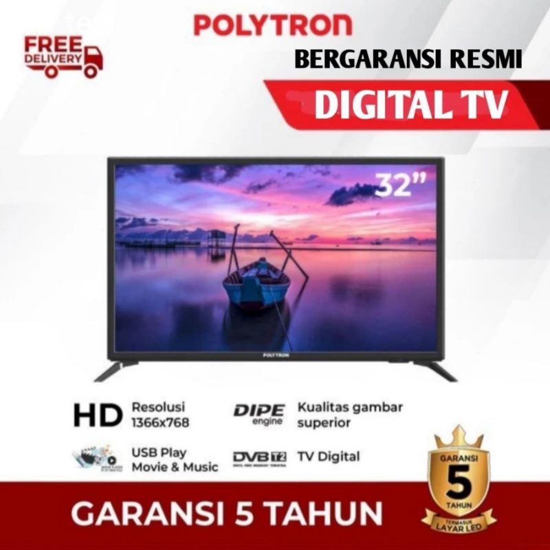 POLYTRON LED Digital TV 32 Inchi PLD-32V1853 Garansi Resmi