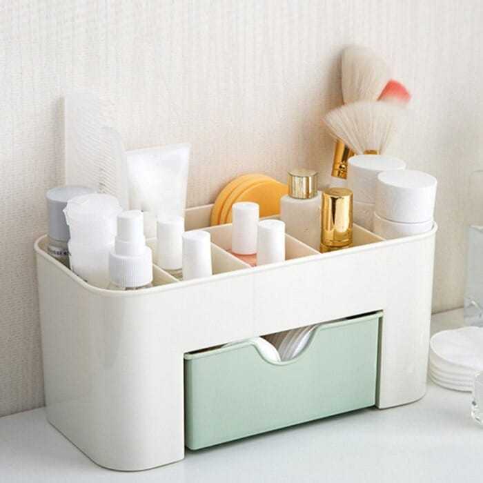 Rak Makeup Rak Kosmetik Tempat Wadah Makeup Plastik - Green