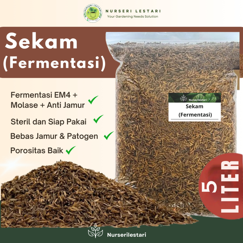 Sekam Fermentasi 1 KG  Untuk Campuran Media Tanam Aglonema Philodendron Monstera Aroid