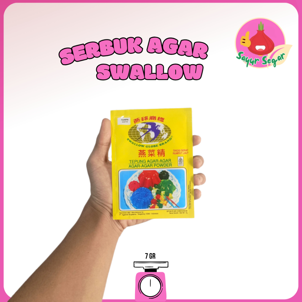 

Sayur Segar - Swallow Agar-agar TIdak Berwarna 1 pcs / Agar-agar Powder
