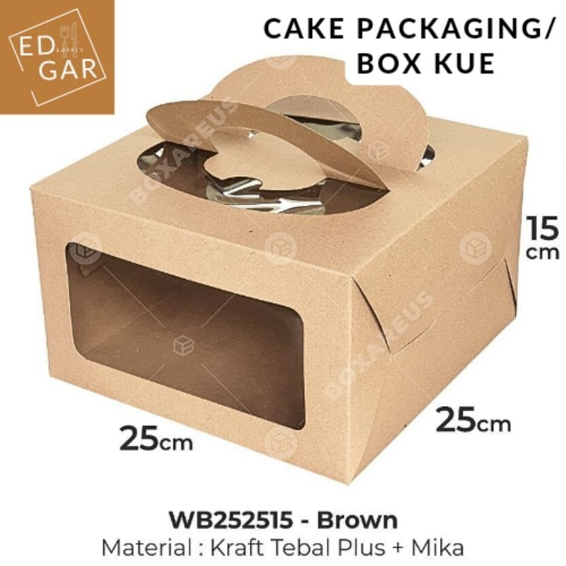 

Box kue kotak / Dus kue / box cake packaging window jendela mika