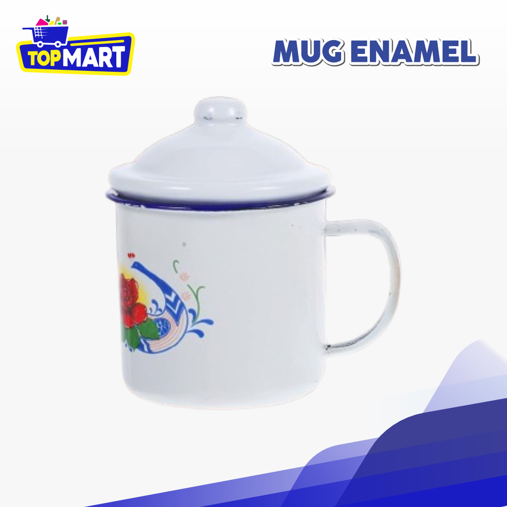 TOPMART - Mug Gelas Cangkir Enamel / Kaleng Blirik Jadul / Cangkir Enamel Seng Kaleng Blirik Vintage