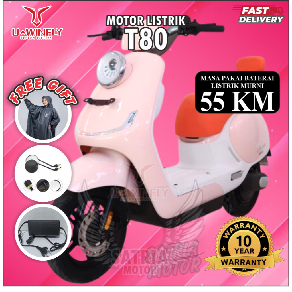 UWINFLY Motor Listrik T80 Garansi Resmi / Motor Listrik uwinfly T80 / Motor Vespa T80 uwinfly / Moto