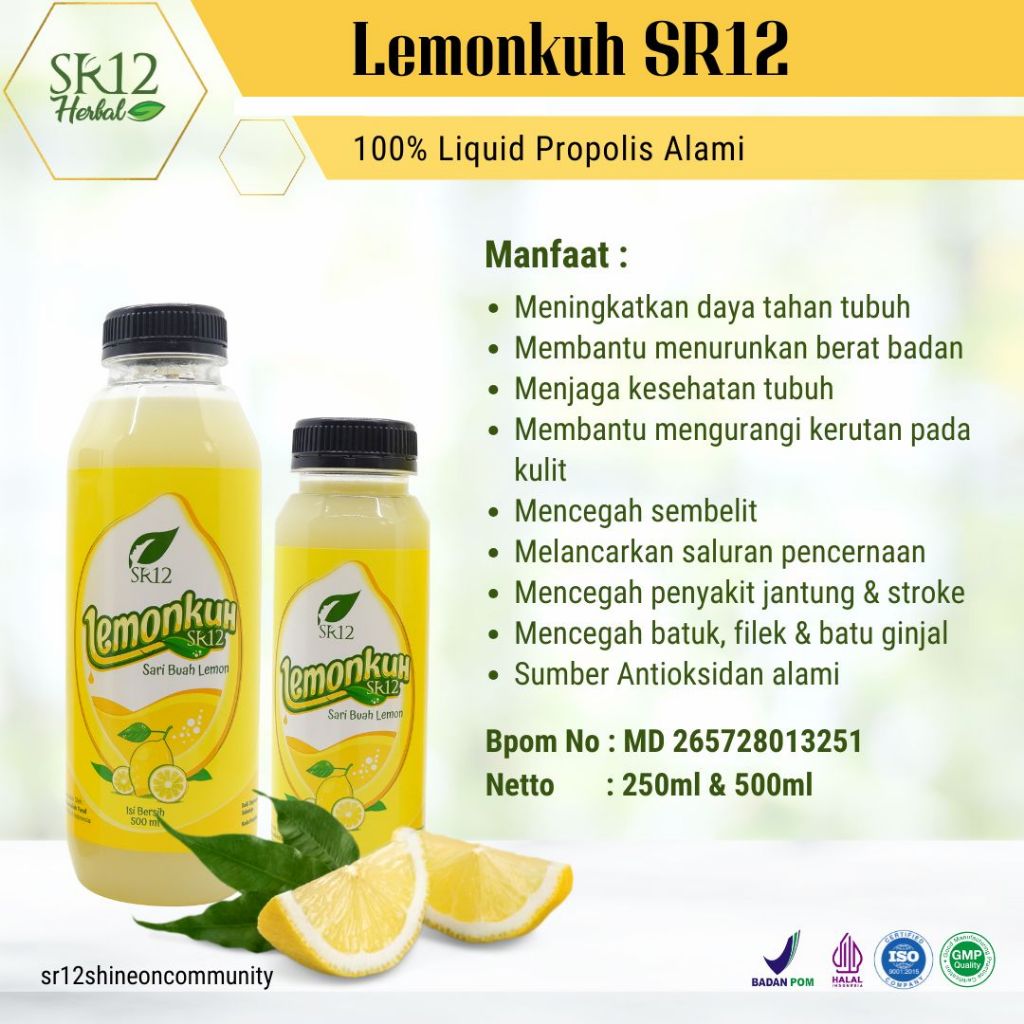 

Sari Buah Lemon Asli Lemonkuh SR12 Minuman Herbal Daya Tahan Tubuh Diet Bpom