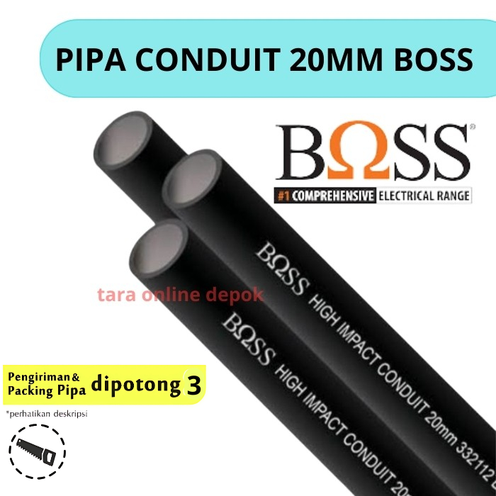 PIPA CONDUIT PIPA LISTRIK 20 MM HITAM "BOSS" - 7020075