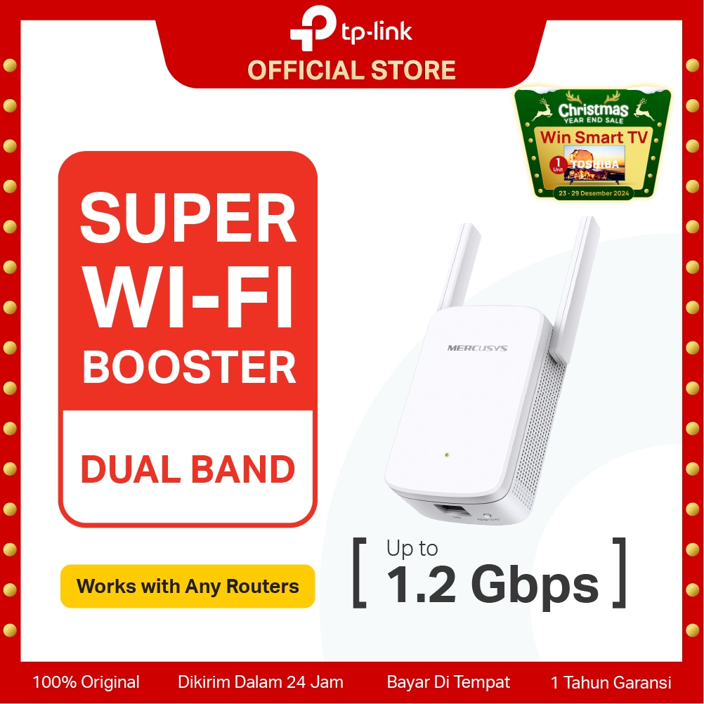 TP-Link | Mercusys ME30 AC1200 WiFi Extender Penguat Sinya Repeater Dual Band Mesh Access Point WPA3