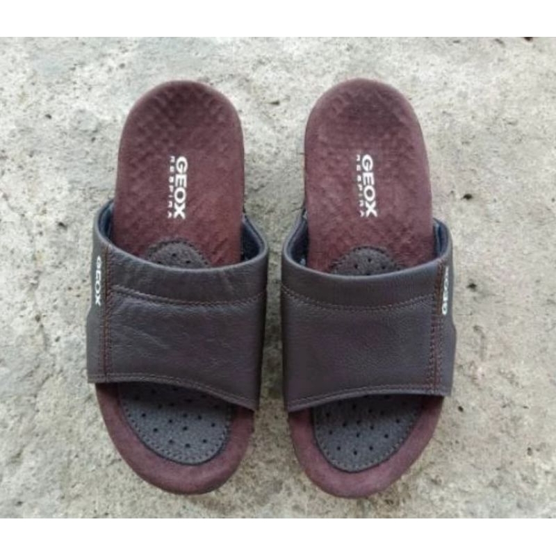 Sandal Slop Geox Slop Pria Slop Kulit