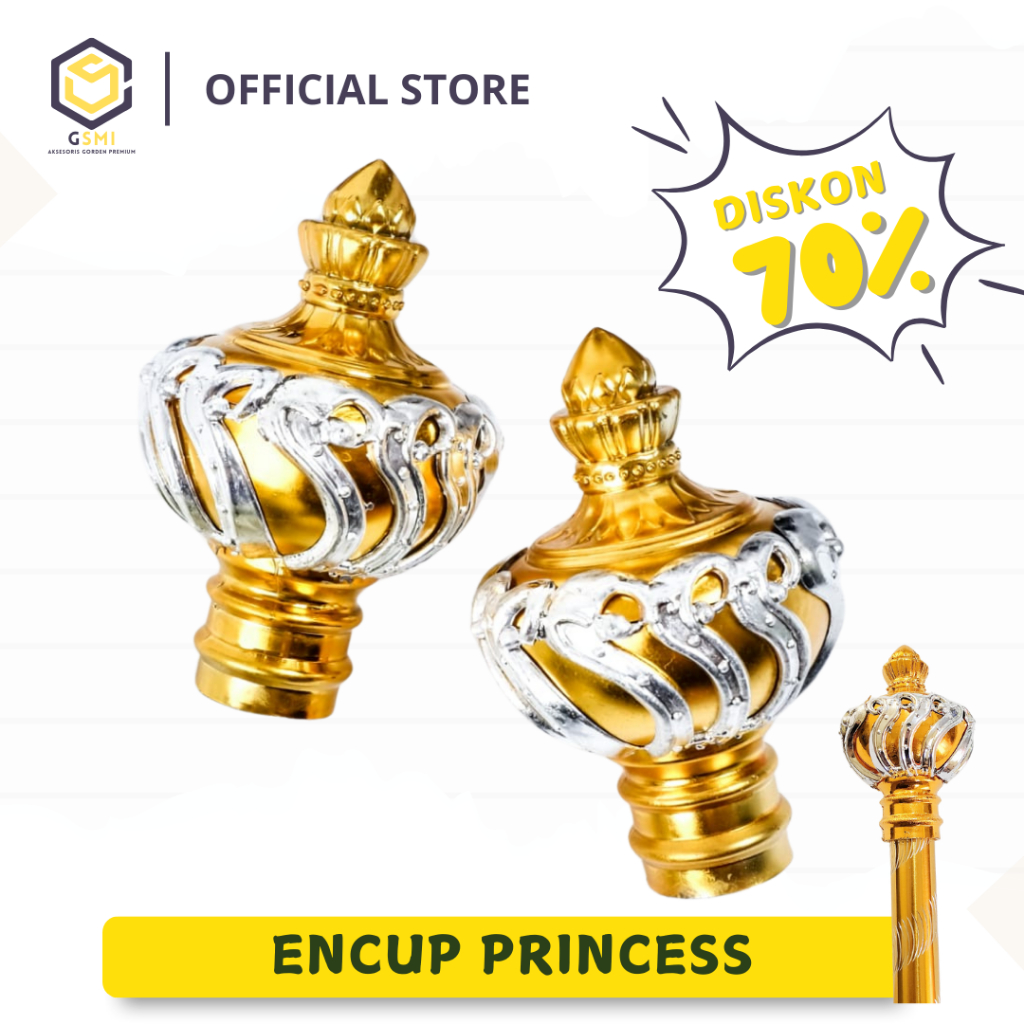 ENCUP PRINCES / TUTUP TIANG GORDEN MAHKOTA BESI GORDENG PRINCES ENDCUP PRINCES