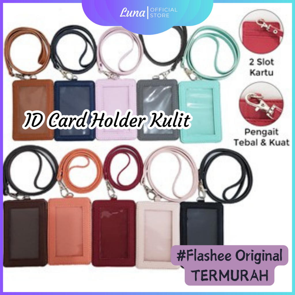 

ID Card Holder Kulit Sintetis Lanyard Berkualitas Termurah