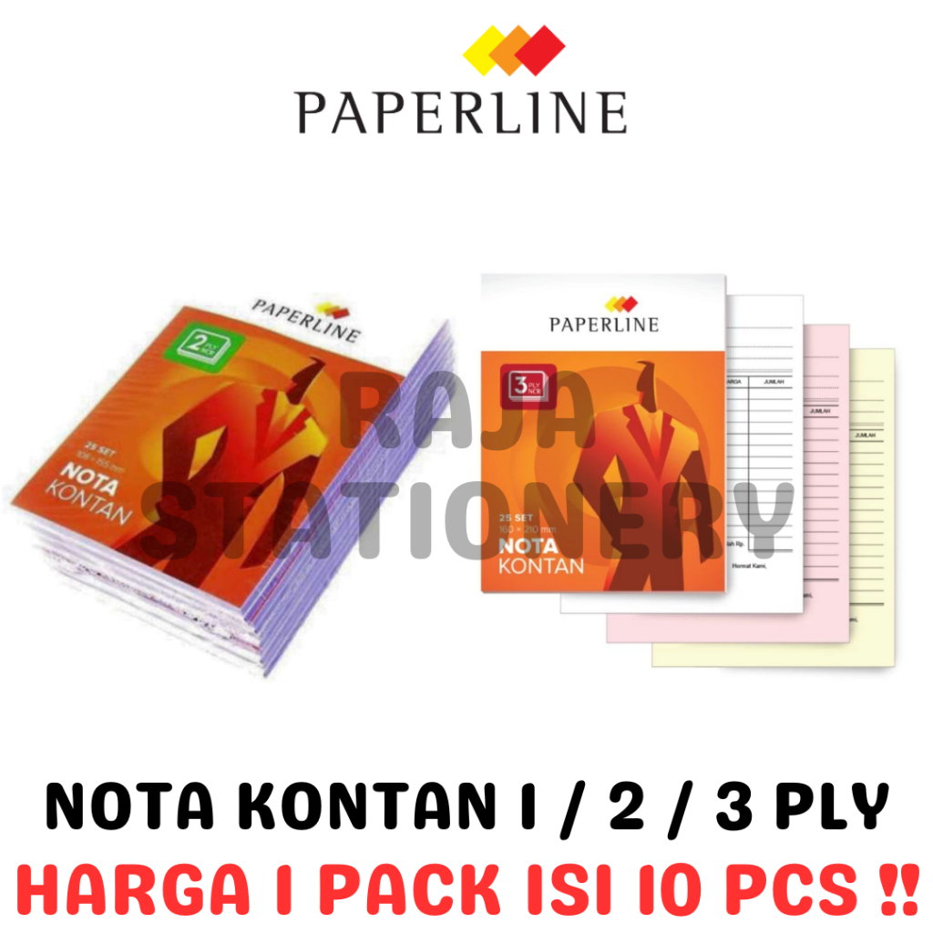 

PAPERLINE NOTA KONTAN 1 ply 2 ply 3 ply RANGKAP KECIL BESAR BON NCR KERTAS BON PACK [10PCS]