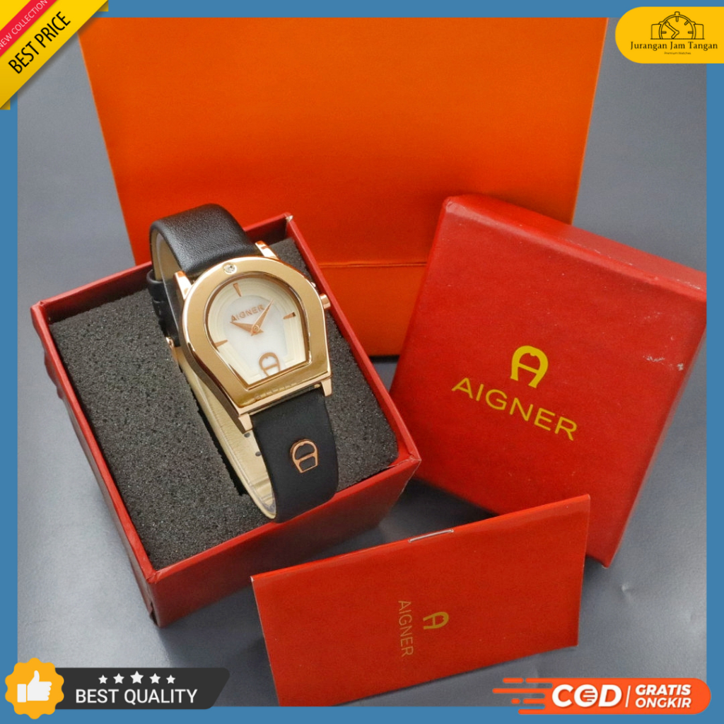 Jam Tangan Wanita Fashion Aiger 3319 Strap Kulit Bisa Bayar Ditempat - COD - Grosir