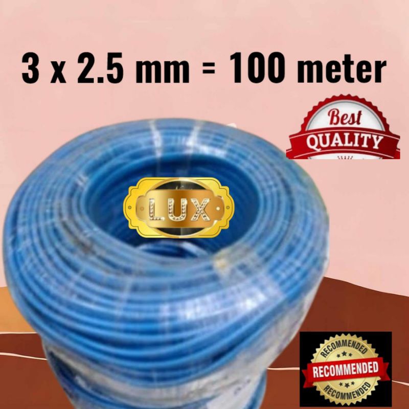 Kabel 3 x 2.5 mm 100 meter pompa satelit 4" shimge 4syk5-12ss york 4ssm3/18 1.5hp 1.1kw sibel submer