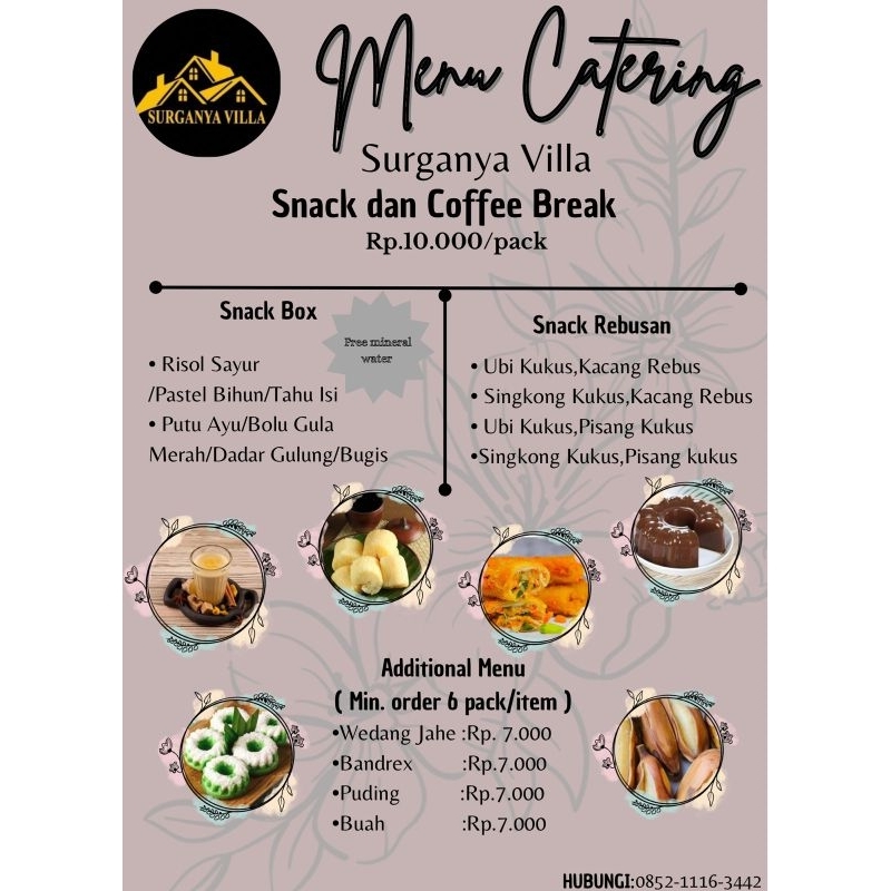 Paket Catering By surganya Villa / Paket Murah / Catering Puncak Bogr Villa Puncak/Khusus Villa Punc