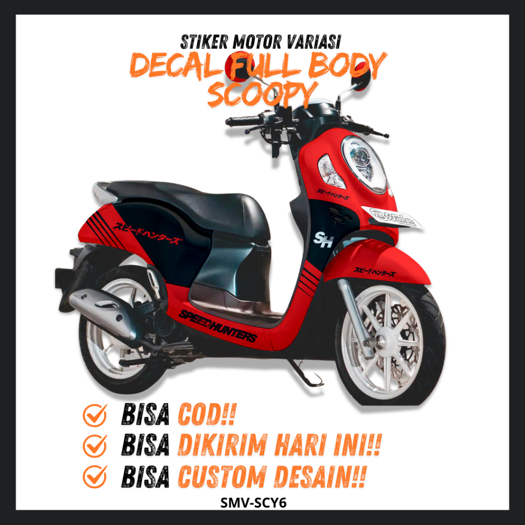 STICKER DECAL SCOOPY FULL BODY DEKAL STICKER SCOOPY LAMA & BARU / KARBU PRESTIGE FI