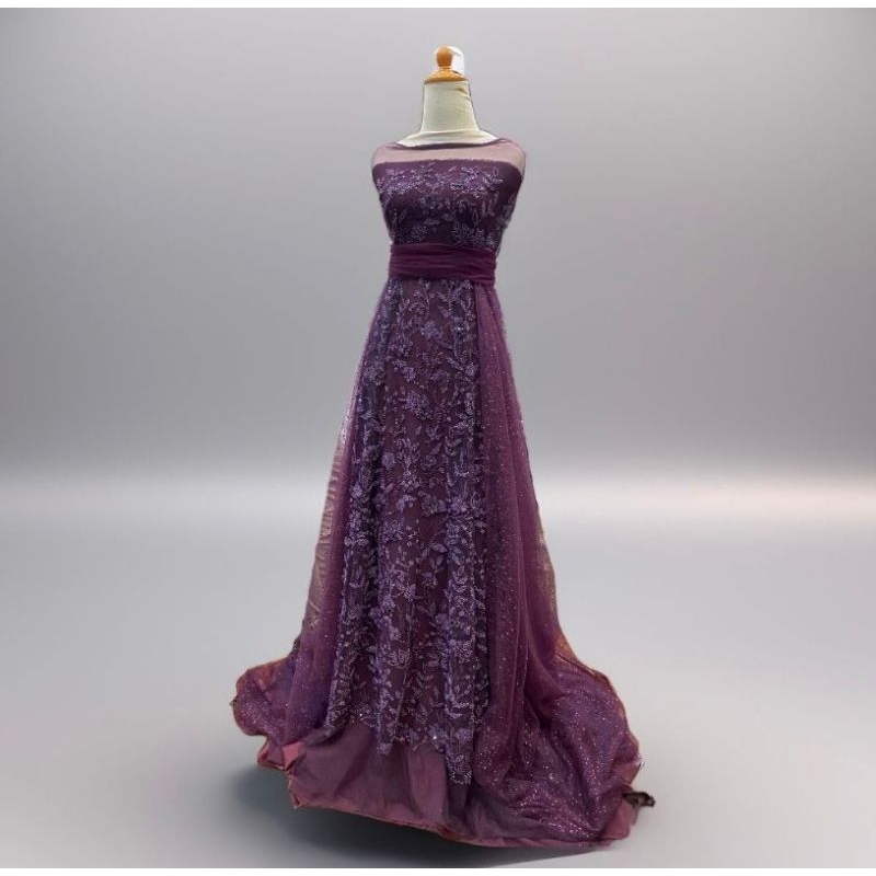 Tulle Payet 3D premium/tille payet 3D motif daun