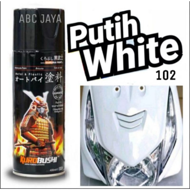 Cat Pilok Samurai Paint 102 White Gloss 400ml Putih Glossy Mengkilap Solid Pilox Pylox
