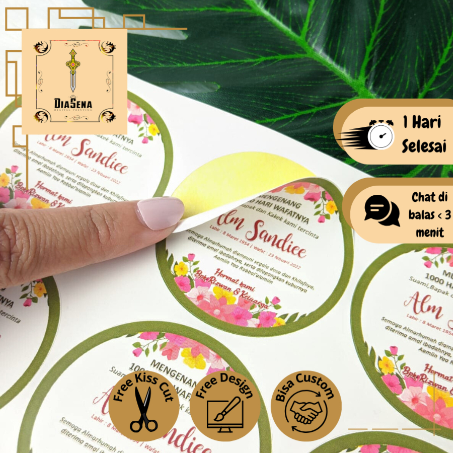 

5-8 Stiker Tahlil Haul Pengajian Mengenang Wafatnya 40 100 1000 Hari Tahlilan Sticker