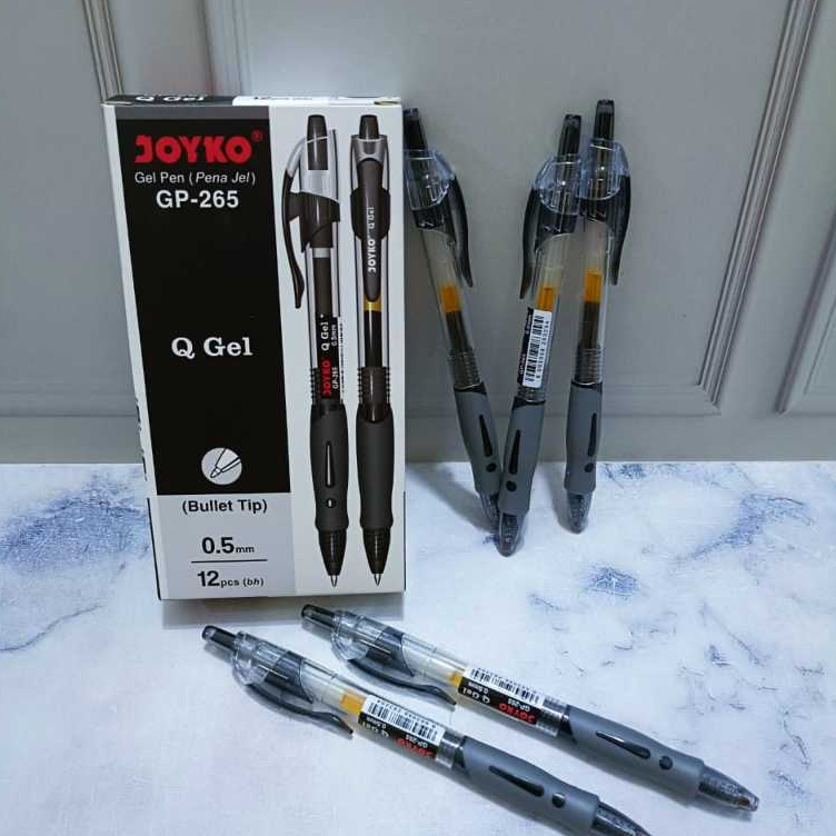 

ISI 6 PCS Pen Pulpen Gel Cetek Q-Gel Joyko GP-265 Hitam
