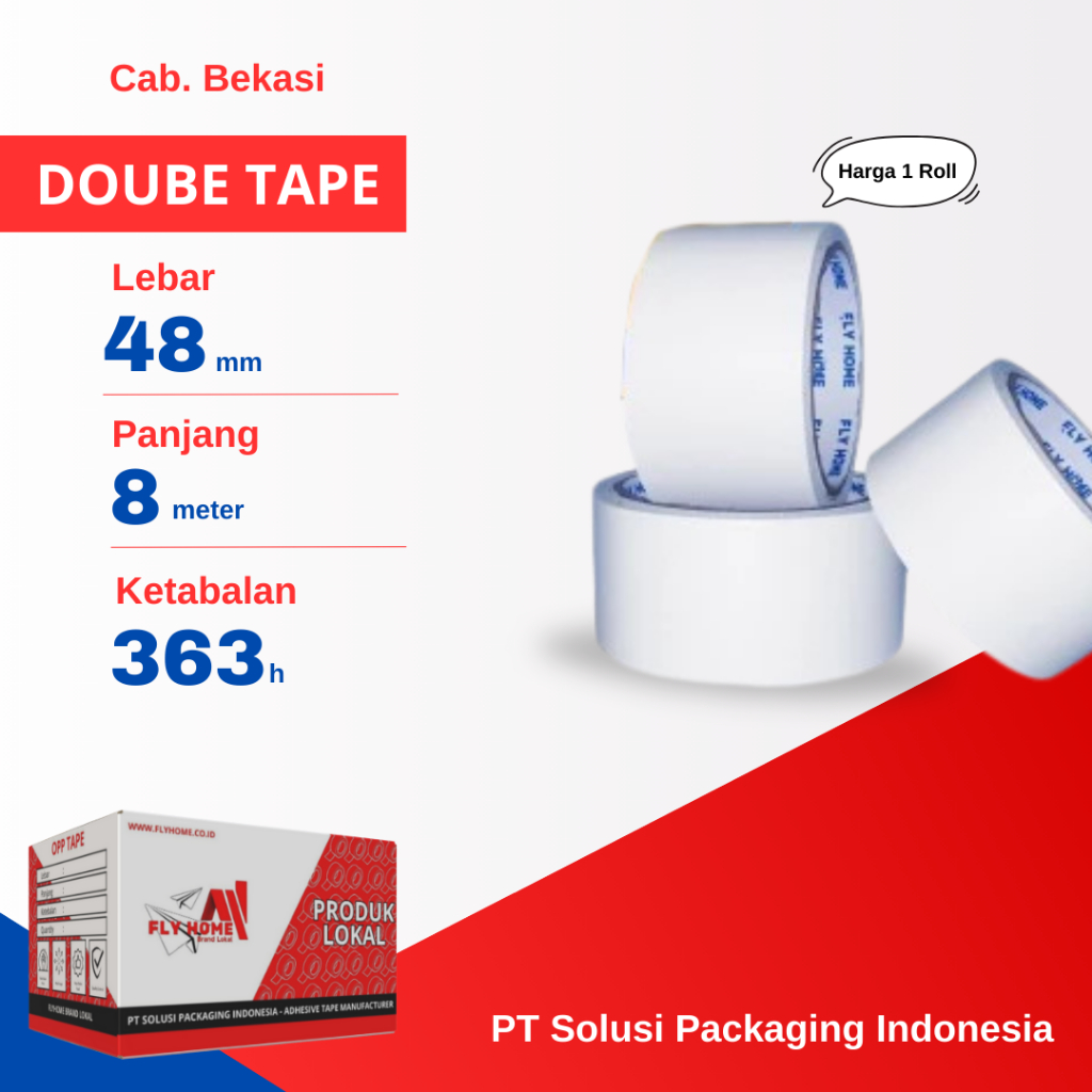 

FLYHOME 1Roll Double Tape 48x8M 2inchi Hotmell 8meter