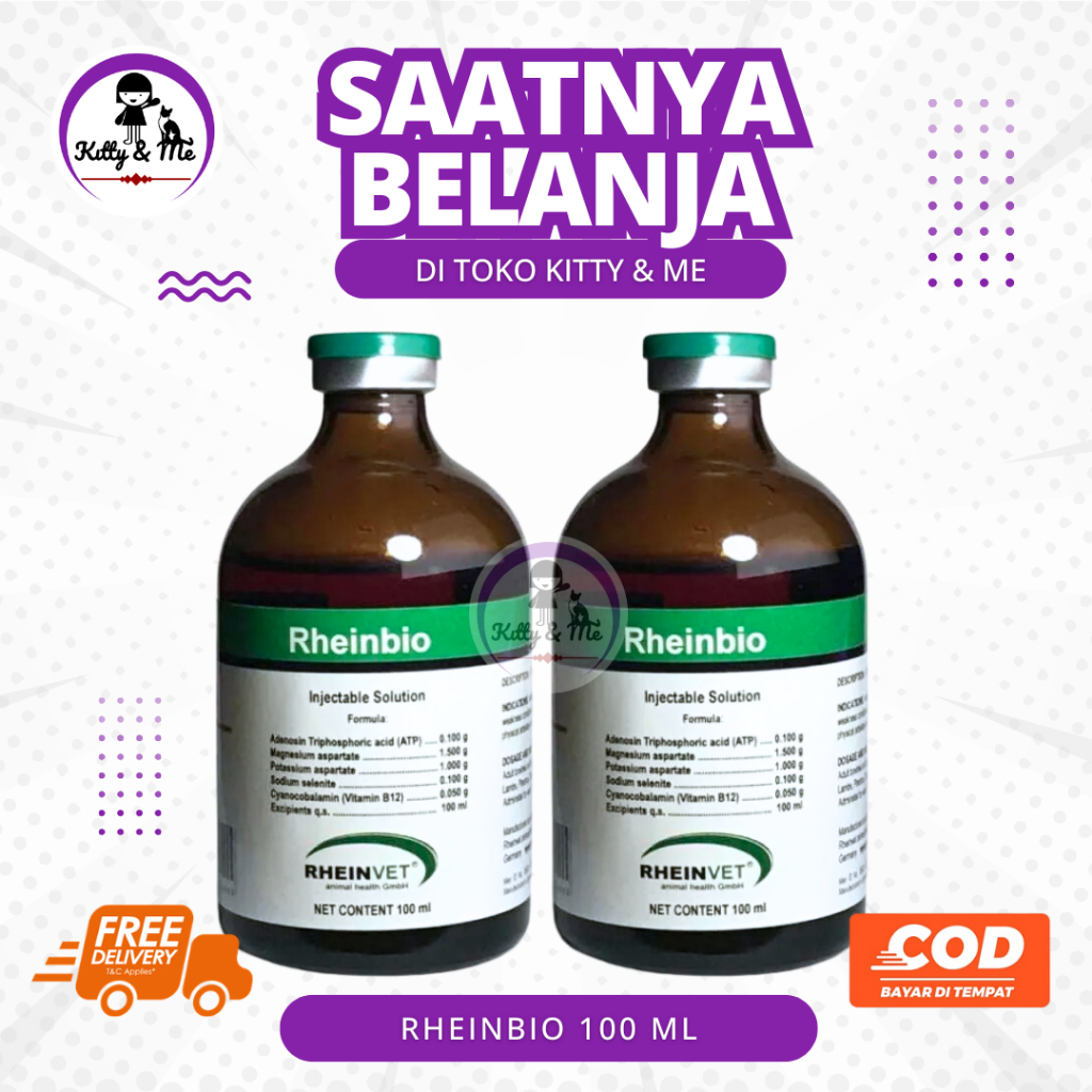 RHEINBIO 100 ML INJEKSI ATP - Energi (Penguat Otot dan Penambah Stamina Hewan) Seperti Biosolamin
