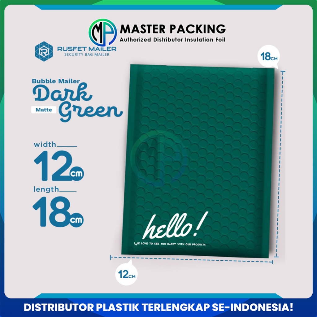 

Amplop Bubble Mailer Polos 12 x 18 cm Dark Green Hijau Harga Ecer Amplop Packing Hello Series Rusfet