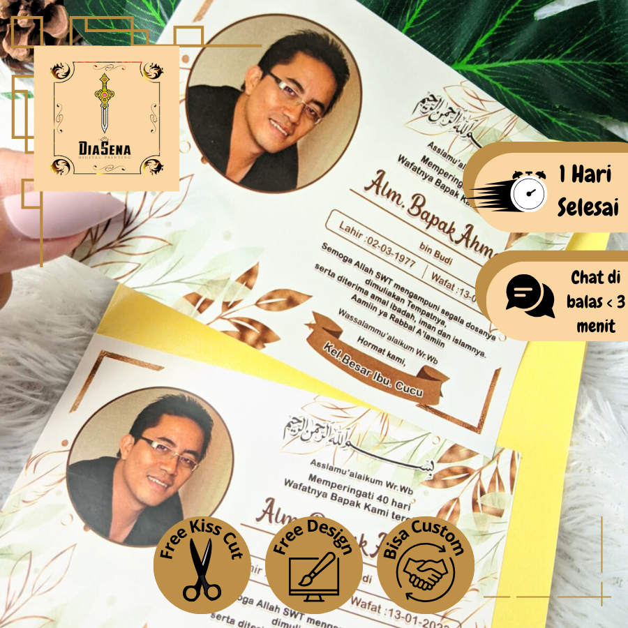 Stiker Diasena Tahlilan Pengajian Mengenang Wafatnya 40 100 1000 Hari Untuk Kotak Nasi Box Makanan