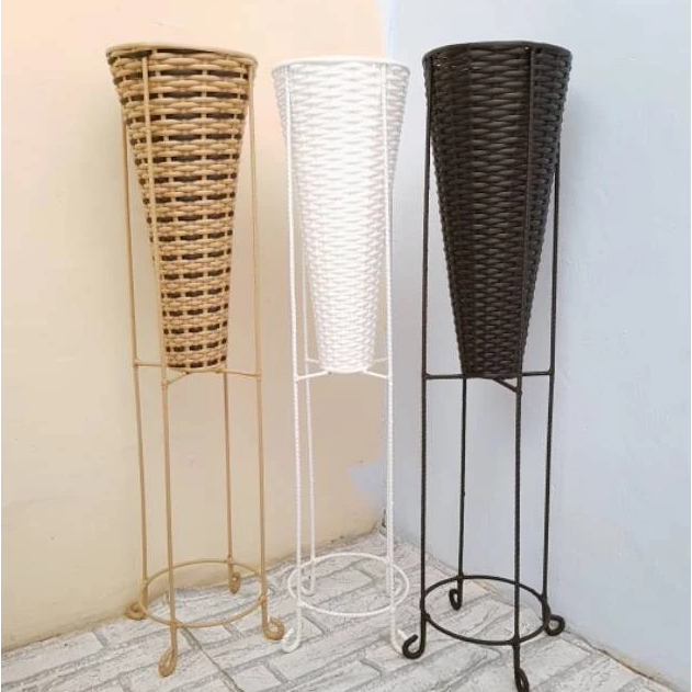 KARGO / BESI 8MM TINGGI 80cm STANDING POT / RAK BESI TANAMAN DIAMETER 18CM